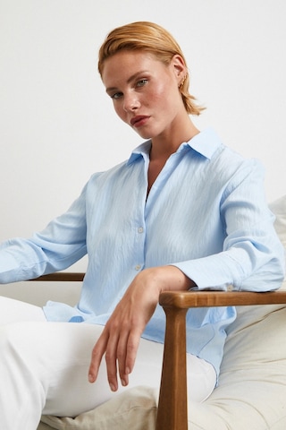 Paralel Çizgili Gömlek Mavi Mavi