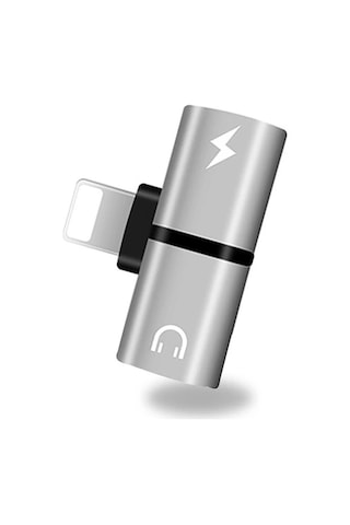 Codegen Apple Uyumlu iPhone Lightning 2 Port Çoklayıcı Dönüştürücü Gümüş Adaptör Cdg-cnv43