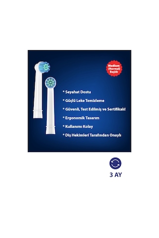 Wohler Şarjlı Ve Pilli Diş Fırçası Yedek Başlığı Oral-b Uyumlu 4 Adet Normal Sertlik