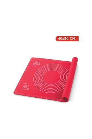 Silicolife Hamur Matı 40x50cm Flosoft 3'lü Kazıyıcı Kesici Un Şeker Eleği, 3 Lü Kek Pasta Set Çok Renkli