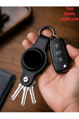 Gözcü Mobil Boş Airtag Kılıfı Deri Anahtarlık Araba Ve Anahtar Çok Amaçlı Suya Dayanıklı Premium Kalite Airtag Kabı Anahtarlık Tam Koruma Deri Kılıf Siyah