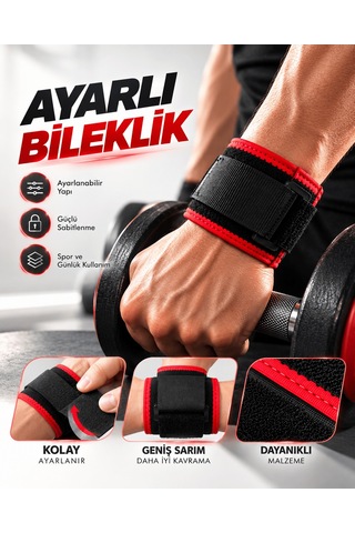 Ayarlı Bileklik Güçlü Cırt Cırtlı Sabitleme Geniş Sarım Siyah Kırmızı Çok Renkli