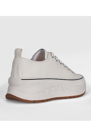 Lufian 121230092 Shay Kadın Jean Sneaker Spor Ayakkabı Beyaz Siyah