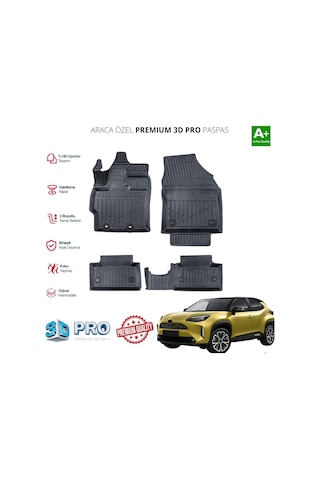 Toyota Yaris Cross Araca Özel 3d Paspas 2022+ S Dizayn