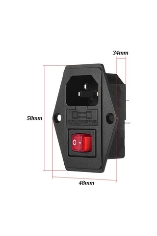 Dancemonkey Cr-10 Ender-3 3d Yazıcılar İçin 10a 250v Güç Modülü Sigortalı Anahtarlı