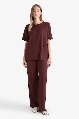 Defacto Straight Fit Düz Paça Bürümcük Pantolon C0200ax25aubn91 Kahve