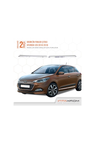 Hyundai i20 Krom Ön Panjur Çıtası 2 Parça 2014-2018