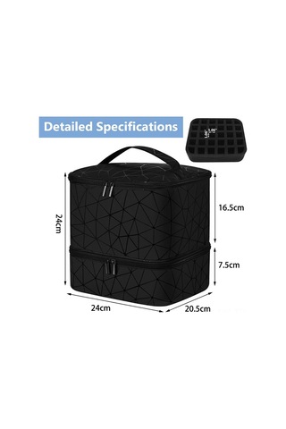 Reedark Taşınabilir Çift Katmanlı Tırnak Bakım Çantası - 30 Şişe Kapasiteli Çok Renkli