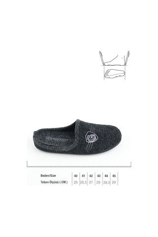 Gezer Kışlık Gondol Erkek Ev Terliği Siyah