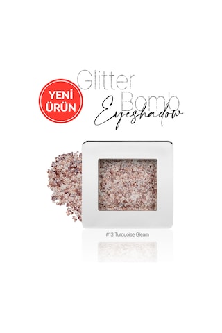 Cre'ars Mücevher Parlaklığında Yoğun Pigmentli Tekli Far Glitter Bomb Eyeshadow 13 Turquoise Gleam