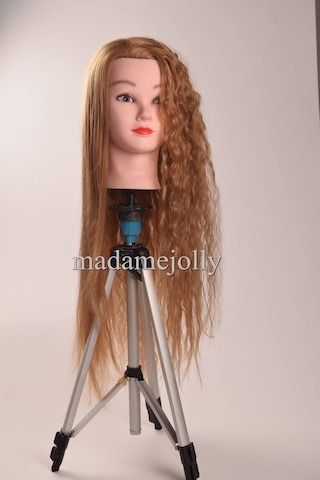 Renk Kuaför Eğitim Mankeni Çalışma Kafası Sentetik Fiber