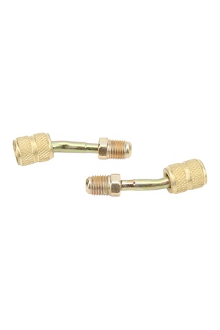 Hombey R410a Klima Adaptörü, Metal 1/4" İle 5/16" Dönüştürücü Bağlantı, Soğutma Sistemleri İçin Fluor Kaçaklarını Önleyen Şarj Portu Aparatı 2 Adet
