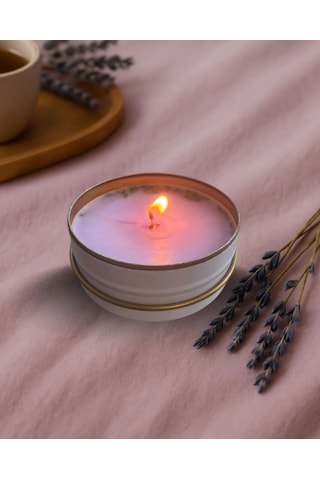 Dekoratif Lavanta Kokulu Mum 80 G Doğal Huzur Arayanlara Lavanta Mor