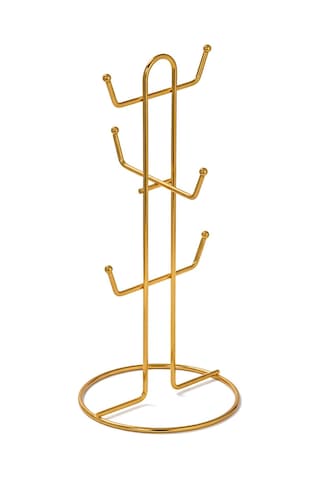 Altın 6 Bölmeli Bardak Askılık Gold
