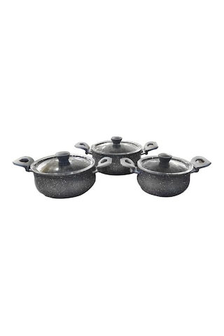 Oms 6 Pcs Granit Güveç Set 3027 Gri
