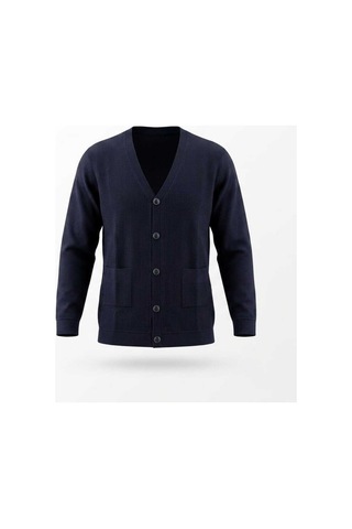 Onno Style Women Çelik Örgü Klasik Jakarlı Ceket Lacivert