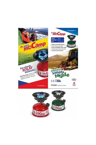 Taşınabilir Ocak İksa Mocamp Çakmak Gazlı Kamp Ocağı Yeşil + Çakmak Gazı Yeşil