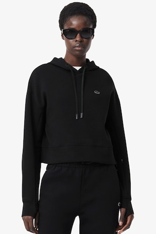 Lacoste Womens Relaxed Fit Sweatshirt Rahat Kesim Kapüşonlu Kadın Sweatshirt Siyah