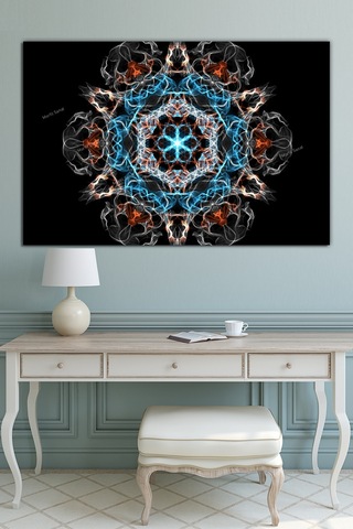 Yaşam Çiçeği Kutsal Geometri Sri Yantra Kanvas Tablo 50 x 70