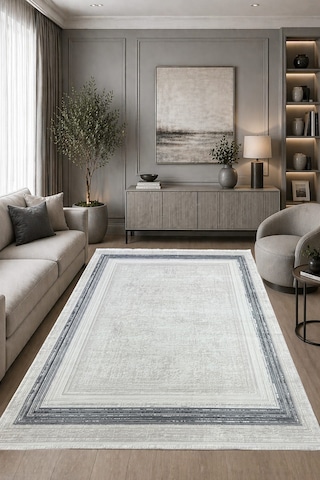 %100 Akrilik Yün Halı 4m2 Ve 6m2 Ebatlarında Modern Yumuşak Dokulu Salon Oturma Odası Mutfak Halısı Antrasit 02154antrasit