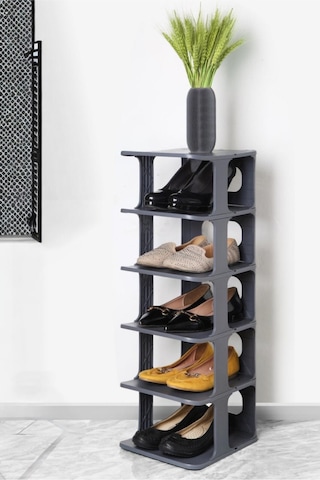 Mithra Life 5 Katlı Plastik Gri Ayakkabı Rafı Mıt1063 Siyah