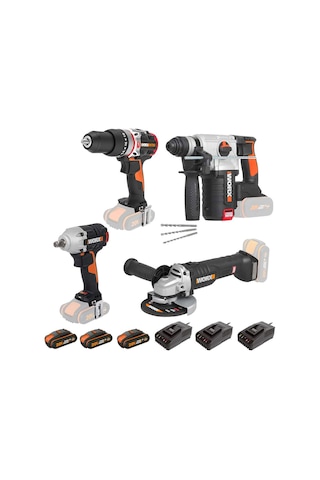 Worx Wxks5 Wx354.9 + Wx272.9 + Wx380.9 + Wx812.9 + Wa3601 20v/2ah Pro Kombo Set