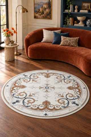 Cotto Stella Css01r Renkli Yuvarlak Salon Halısı Klasik Desenli Yumuşak Dekoratif Halı Cotto Stella Css01r Renkli Yuvarlak Salon Halısı Klasik Desenli Yumuşak Dekoratif Halı