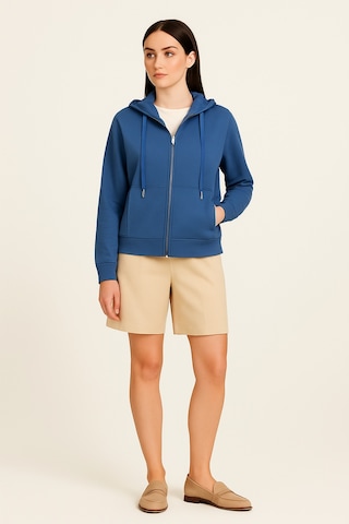 Guess Tam Fermuarlı Scuba Kumaş Kadın Sweatshirt W5yq05kbye2 Mavi