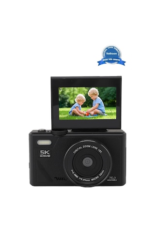 Vothoon 5K 75MP 3.0" Ekran 18X Zomm Hd Dijital Kamera