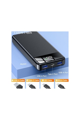 P20 16000 Mah 22.5w Hızlı Şarjlı Usb Çıkışlı Powerbank, Seyahat Tipi Powerbank-1348
