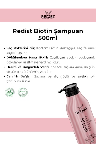 Redist Biotin Saç Bakım Şampuanı 500 Ml / Dolgunlaştırıcı Ve Güçlendirici Etki Hacimsiz - İnce Telli