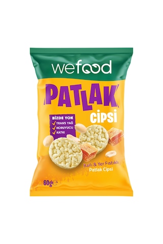 Wefood Ballı & Yer Fıstıklı Patlak Cipsi 60 G 8'li 8683347037704