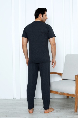 Yüksek Kaliteli Pamuk Penye: Erkekler İçin Mevsimlik 3 Parça Kısa Kollu Pijama Takımı Babalar Günü Hediyesi Füme