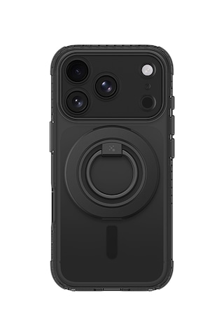 Apple iPhone Uyumlu 18 Pro Max Kılıf M-safeli Yüzük Standlı Amazingthing Titan Pro Grip Ring Serisi Kapak Siyah