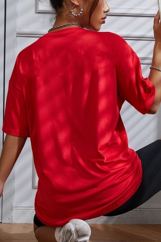 Flood Of Style Unisex Berkeley Baskılı T-shirt Kırmızı