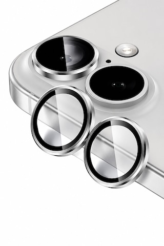 Apple iPhone 17 Uyumlu Kamera Lens Koruyucu Beyaz