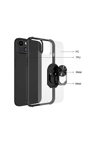 Apple Uyumlu iPhone 13 Kılıf Zore Mola Kapak Siyah