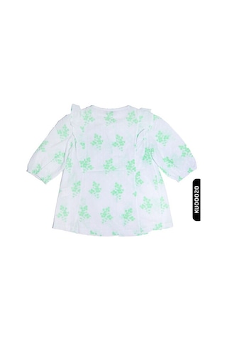 Xo Kids Kız Çocuk Gömlek 1-14 Yaş 813 Ku00020 Beyaz - Yeşil