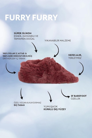 Furry Furry Bordo Kürk Barefoot Patik-bordo Kürk