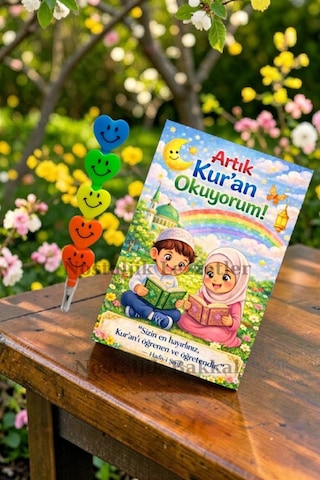 5 Set Kur'an Okuyorum Hediyesi Kur'an Kursu-hatim Töreni Hatırası Kalp Kurşun Kalem Tebrik Kartı Hediyeli