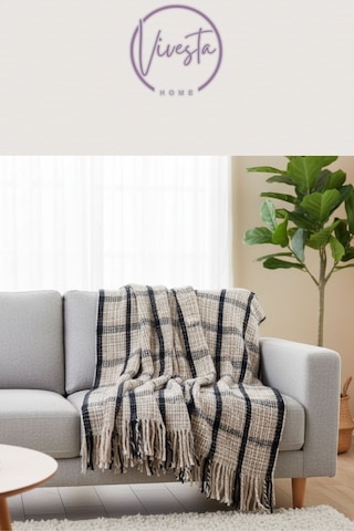 Yumuşacık Scotch Battaniye 150 200 Cm Sıcak, Şık Ve Konforlu Tasarım Bej - Siyah