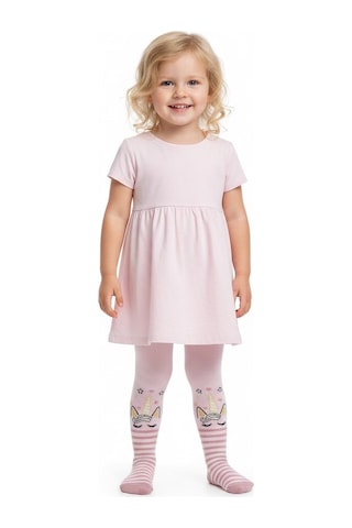 Sea Bubbles Desenli Kız Çocuk Koton Külotlu Çorap St08603 Pembe