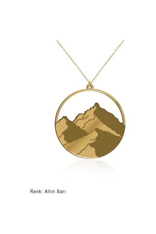 İndigo Takı Sade Karlı Dağ Gümüş Kolye