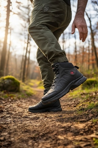 Enoch Erkek Siyah Büyük Numara Waterproof Yüksek Bilekli Outdoor Trekking Ve Doğa Botu Siyah