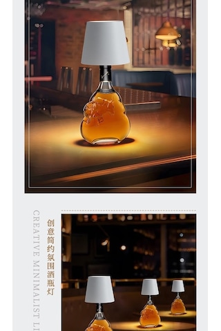 Trendooze Led 3 Tonlu Şarap Şise Lambası Siyah Xx