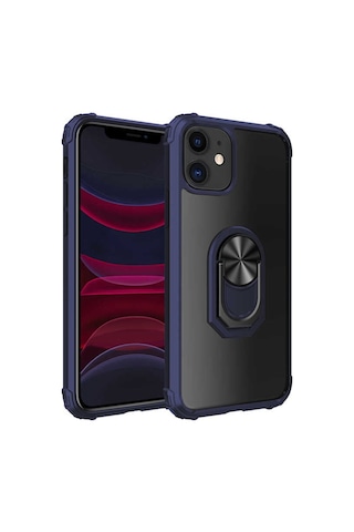 Apple Uyumlu iPhone 11 Kilif Standli Yüzüklü Mola Silikon Kapak 448699291