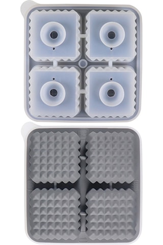 Xiyyadms Gıda Kalitesi Silikon Buzluk - 4 Adet Kare Buz Küpü Kalıbı - Whiskey Ve Kokteyller İçin Yavaş Erime - Ev Ve Bar Kullanıma Uygun - Siyah Çok Renkli