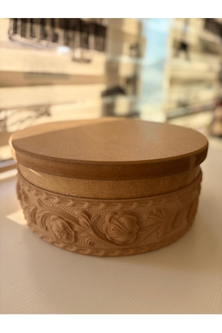 Ham Ahşap Oval Dekoratif Kutu 6