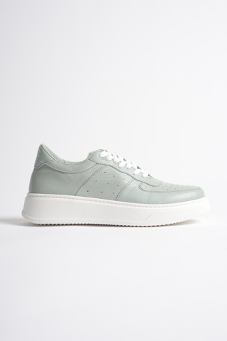 Analin Shoes Kadın Hakiki Deri Sneaker Bağcıklı Spor Ayakkabı Yeşil