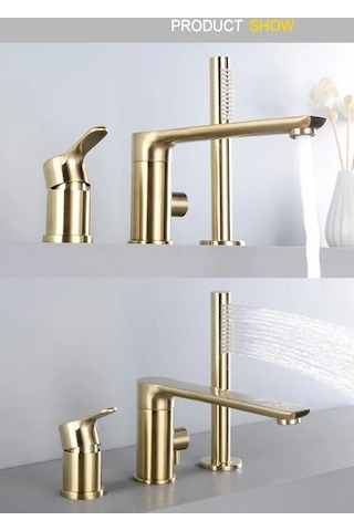 Banyo Bataryası Küvet Jakuzi Duş Seti Ankastre Mat Gold Yeni Ürün Altın